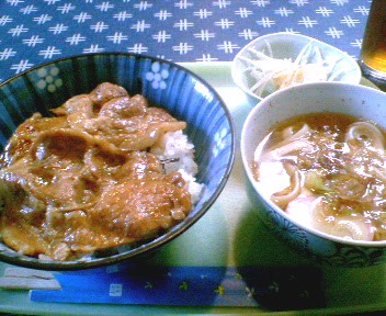 豚丼きしめんセット