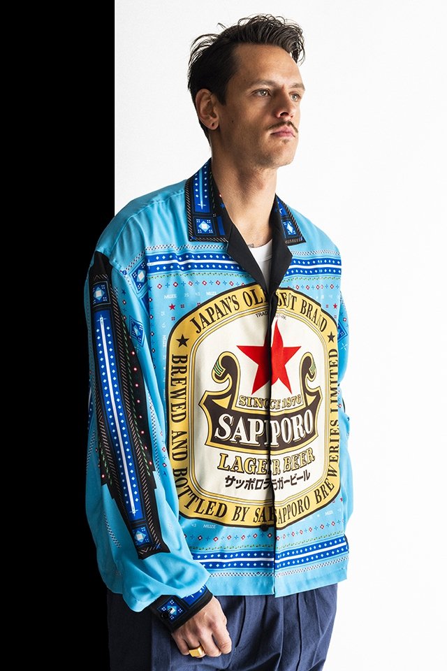 MUZE SAPPORO LAGER BEER LABEL SHIRTS ビール