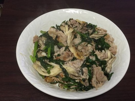 舞茸+ニラ+豚