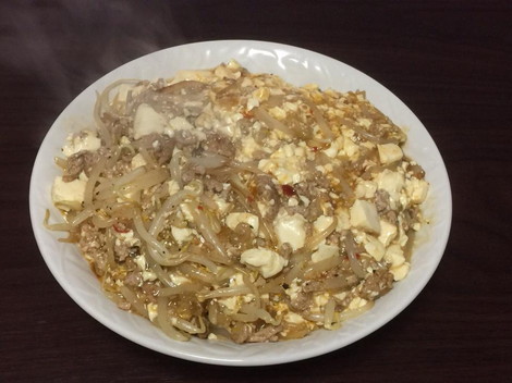 豚挽肉+もやし+豆腐