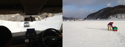 1月の桧原湖は氷と雪の世界