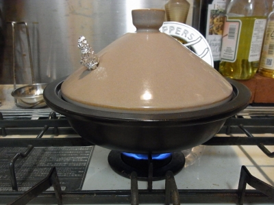プリン加熱中
