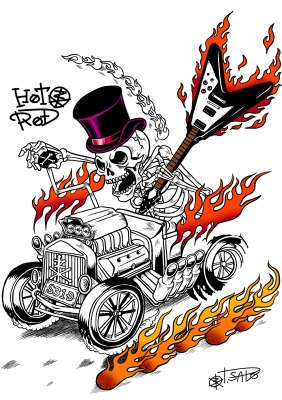 アメコミ スカル 骸骨 イラスト skull illustration HOTROD