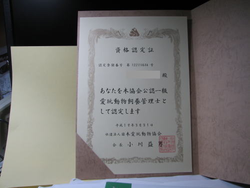 認定証