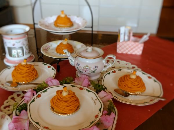 かぼちゃのモンブランでティーパーティ
