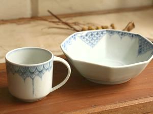 稲村真耶 三角花弁紋マグカップ ウロコ紋八角鉢