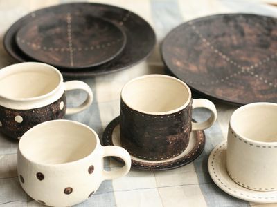 金井啓 dropsカップ かきおとしステッチプレート ステッチカップ&ソーサー