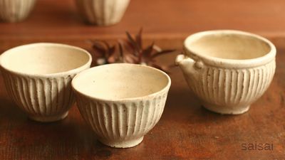 小野愛 粉引鎬くみだし 粉引鎬丸片口