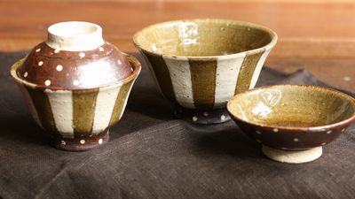 阿部誠 灰釉蓋付飯碗