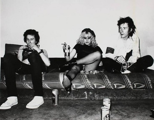 Sid Vicious, Nancy Spungen and Johnny Rotten at 45 Gunter Grove June 1978