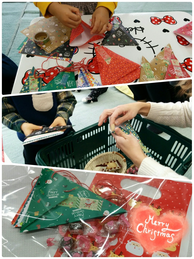 お菓子入りの「クリスマスガーランド」 | 紙で作ろう！