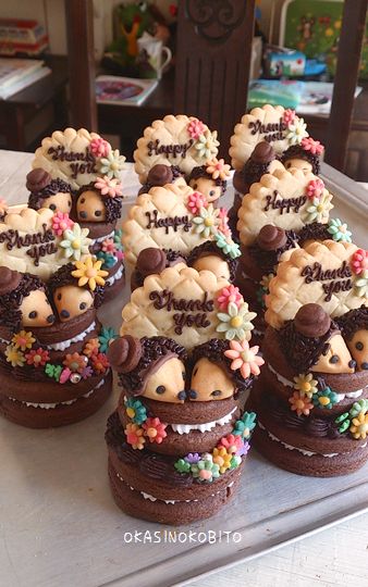 チョコクッキーケーキ 春バージョン アイシングクッキーおかしのこびとのブログ