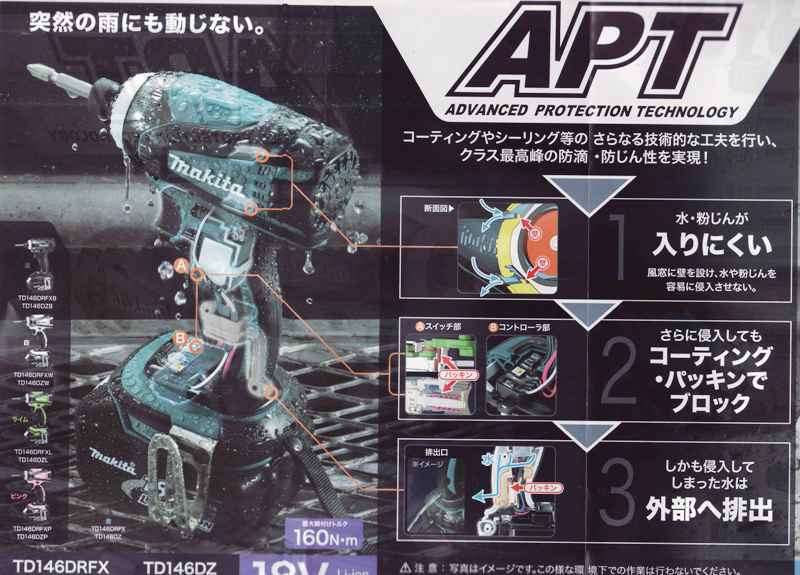 マキタ インパクトドライバTD134D,TD146D