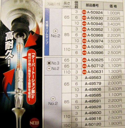 マキタ トーションタフビット一覧