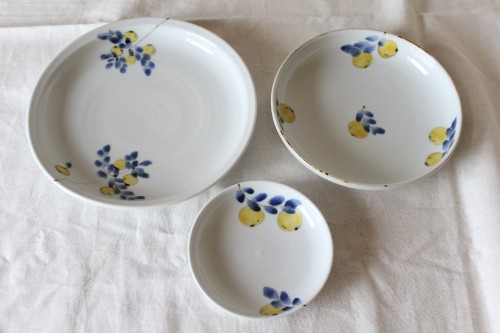 取扱い終了】九谷焼/米満麻子/レモンの木/6.5寸鉢（径：約19.5cm