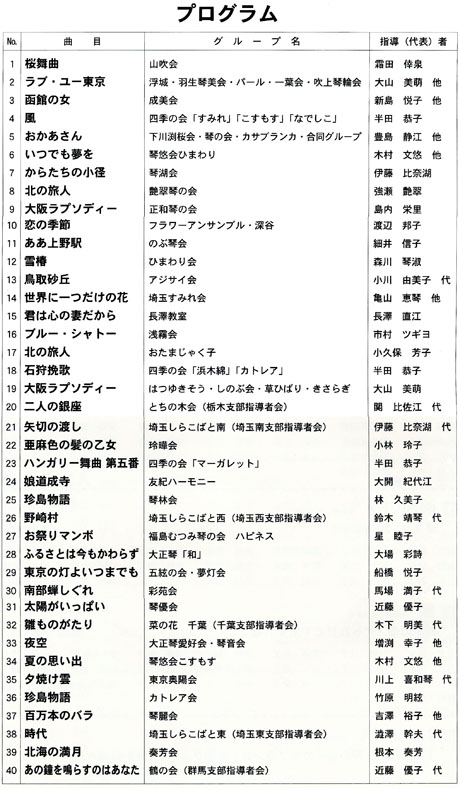 琴伝流大正琴第3回東日本大会プログラム