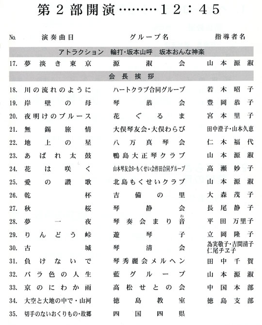 琴伝流大正琴第19回徳島県大会プログラム2