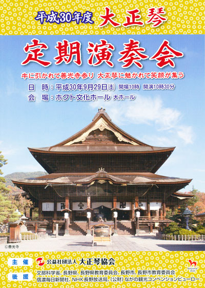 平成30年度大正琴定期演奏会プログラム表紙