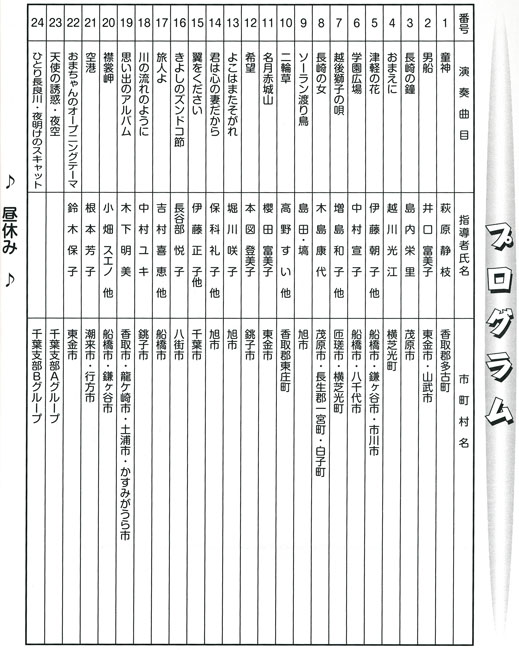 琴伝流大正琴第32回千葉県大会プログラム1