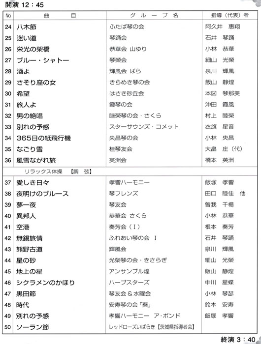 琴伝流大正琴第25回茨城県大会プログラム2