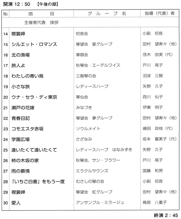 琴伝流大正琴第33回東京大会プログラム2