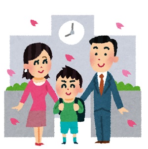 日本の入学式のイラスト