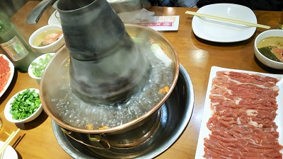 北京の羊のしゃぶしゃぶ店で