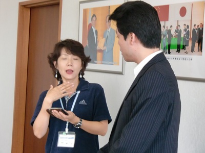 柳原取材中