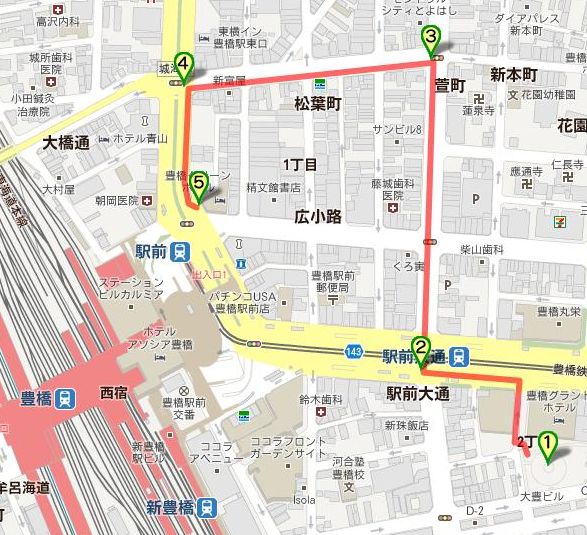 オキュパイ豊橋・デモルート