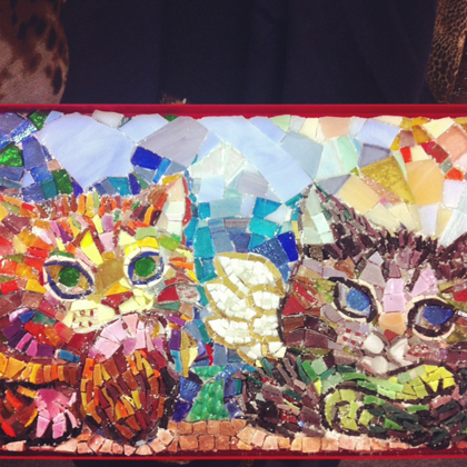 mosaico moderno gatto