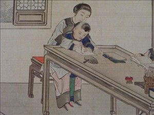 周カク「仕女図」(蘇州博物館蔵)