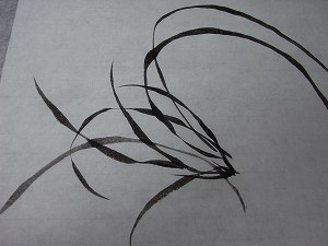 紙・筆と画蘭