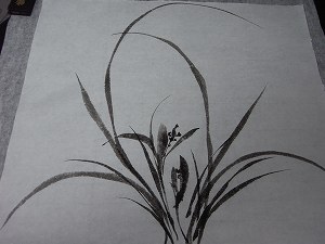 紙・筆と画蘭