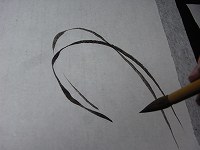 紙・筆と画蘭