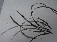 紙・筆と画蘭
