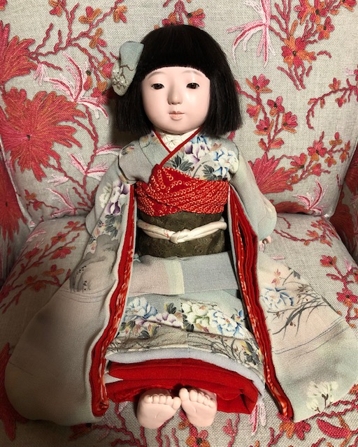 市松人形お着物ayadoll 江戸縮緬花嫁刺繍半襟着物一式12号用 - 人形 