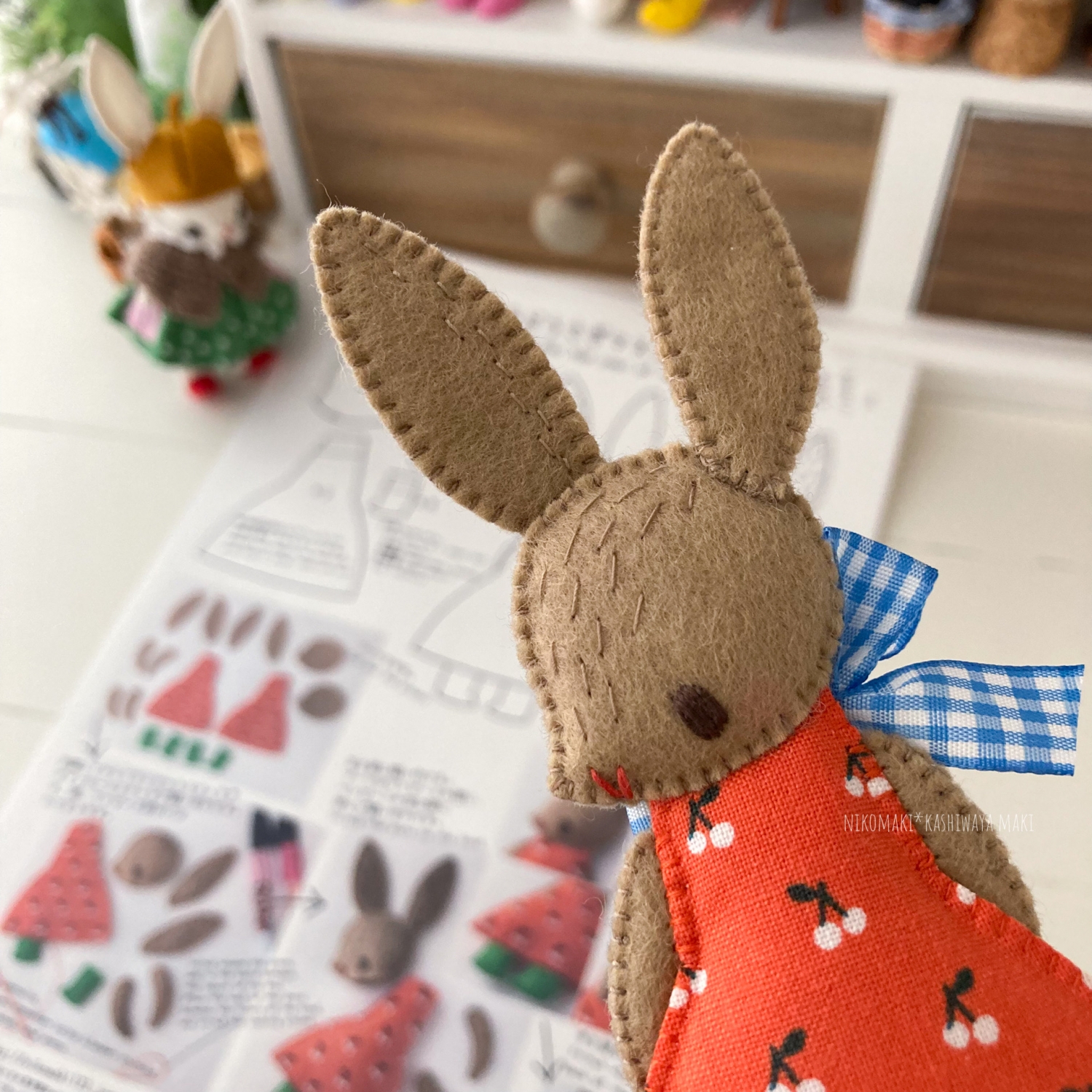 卯年のチビうさぎマスコットの型紙 / Felt Little Bunny PDF Pattern