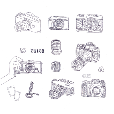 OLYMPUSカメラのカットイラスト