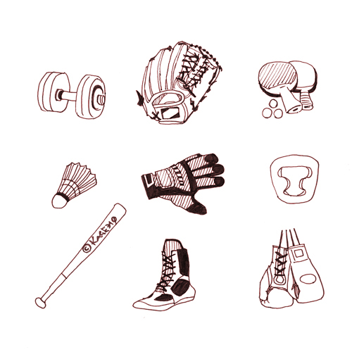 スポーツ用品のカットイラスト