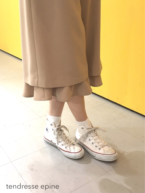 フリルクロップドパンツ,ガウチョパンツ,レディース,秋冬,一年中,コンバース
