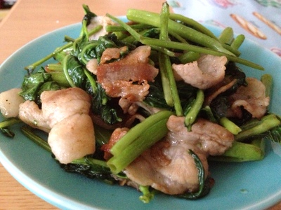 空芯菜と豚肉炒め