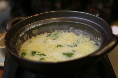 湯豆腐のあとは雑炊に