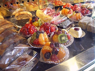 タルトの陳列ショーケース