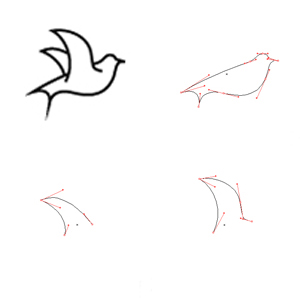 イラストレーターで描いたハト