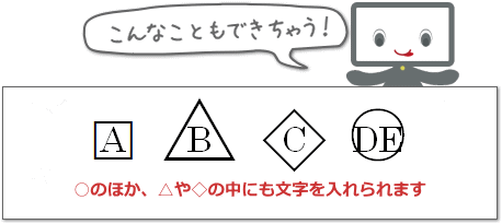 丸数字だけじゃなく三角や四角の中にも文字を入れたい ハーツネット