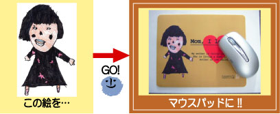 子供の絵でつくるオリジナルマウスパッド
