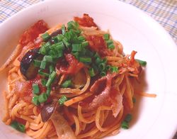 ゴボウのゴマパスタ