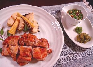鶏とタケノコ焼