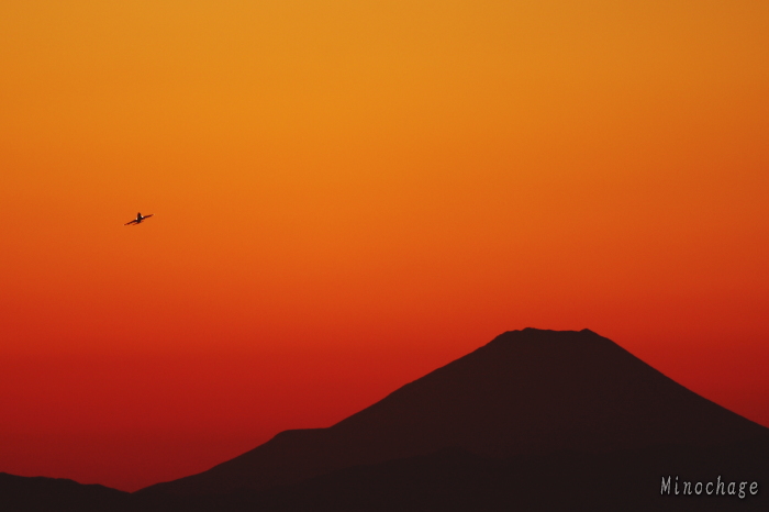 夕焼け富士山