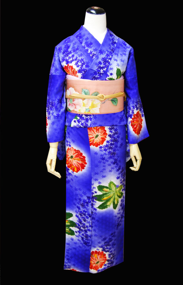 暈しの楓文様アンティーク小紋 | kimono sarasa